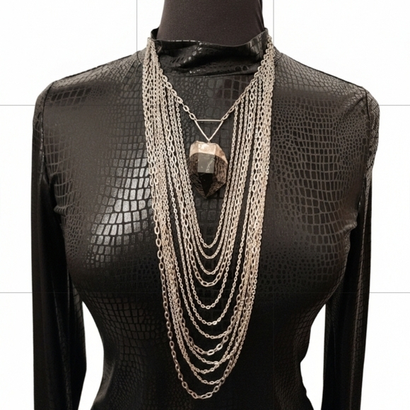 Jewelry - Smokey Quartz Multi Layered Chain Necklace